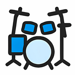 電子ドラムと鍵盤対応のアイコン(ドラムセット)